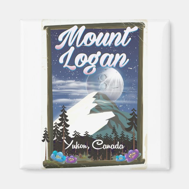 Mount Logan, Yukon, Kanada Magnet (Framsidan)