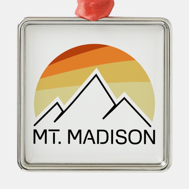 Mount Madison New Hampshire Retro Julgransprydnad Metall (Framsidan)