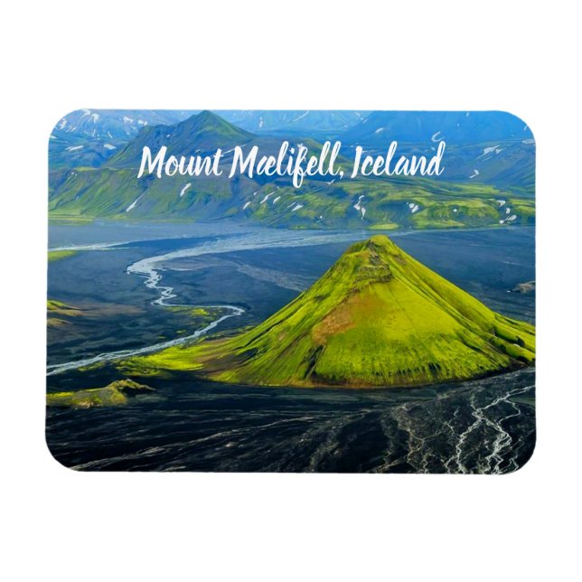Mount Mælifell Island stiliserat Magnet (Horisontell)
