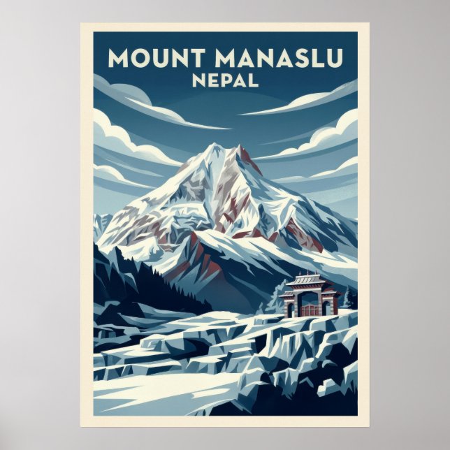 Mount Manaslu Nepal V02 Poster (Framsidan)