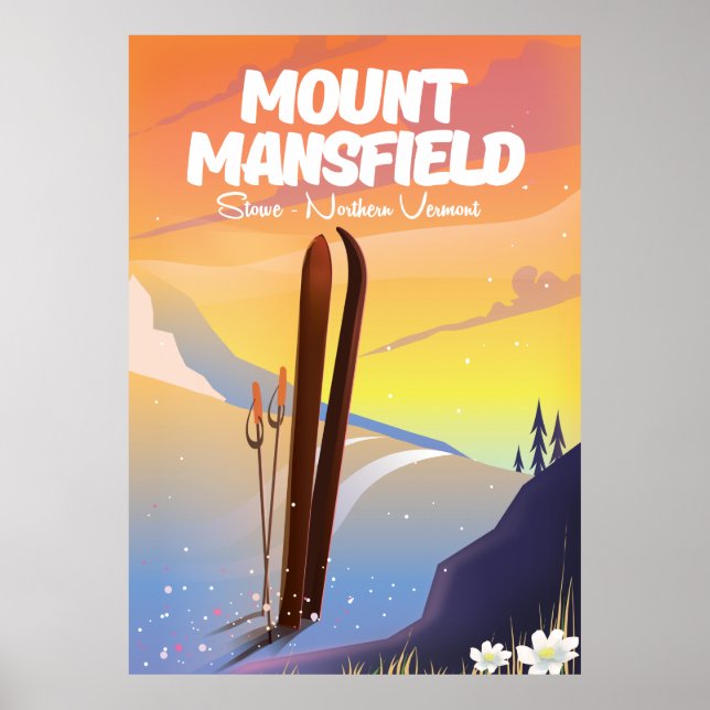 Mount Mansfield,Stowe norra Vermont skida Poster (Framsidan)