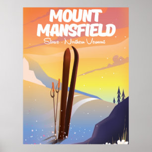 Mount Mansfield,Stowe North Vermont ski Poster