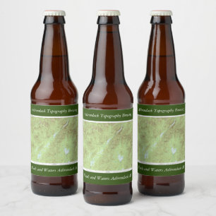 Mount Marcy Topografiska Karta - Adirondack Park Ölflaska Etikett