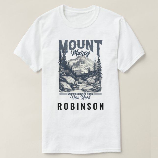 Mount Marcy-Van Hoevenberg Trail-New York Anpassni T Shirt (Design framsida)