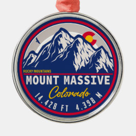 Mount Massive Colorado - 14 ers för bergsbruk Julgransprydnad Metall