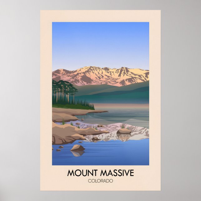 Mount Massive Colorado USA Reseskylt Poster (Framsidan)