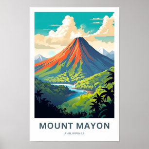 Mount Mayon Filippinon Travel Print Poster