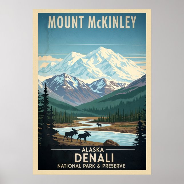 Mount McKinley - Alaska Denali nationalpark Poster (Framsidan)