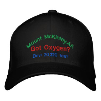 Mount McKinley Alaska Elevation Cap Broderad Keps