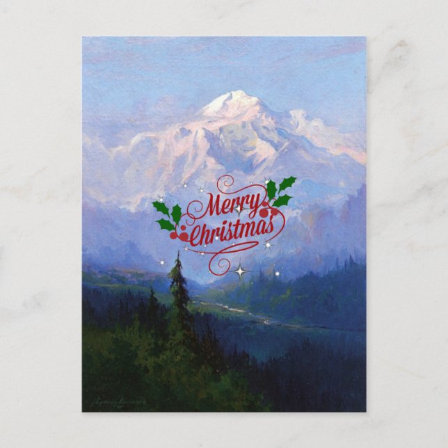 Mount McKinley, Alaska - God jul Helg Vykort (Framsida)