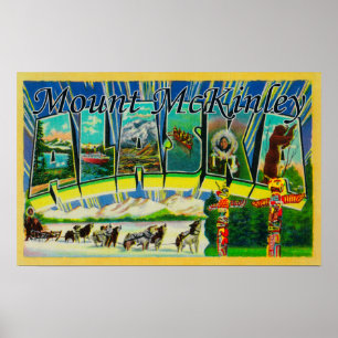 Mount McKinley Alaska - stora brevplatser Poster