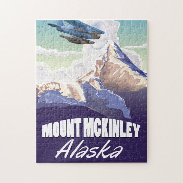 Mount McKinley vintage reseaffisch Pussel (Vertikal)