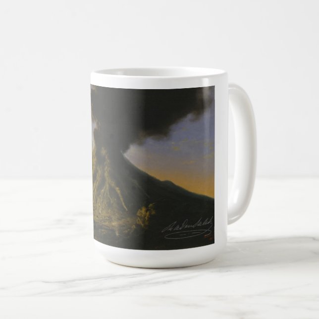 "Mount Merapi op Java" Koffiemok van Raden Saleh® Kaffemugg (Framsida höger)