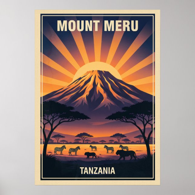 Mount Meru Tanzania V06 Poster (Framsidan)
