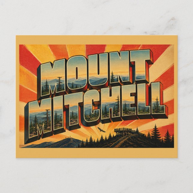 Mount Mitchell North Carolina Högsta topp Skog  Vykort (Framsida)