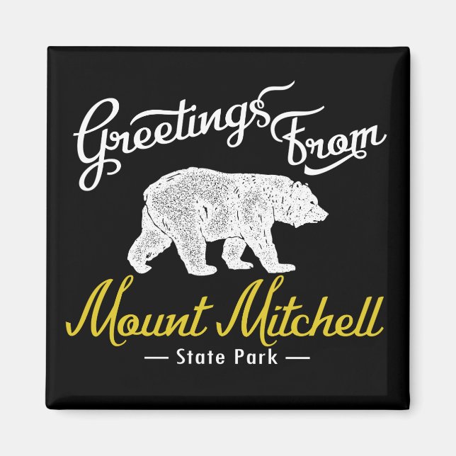 Mount Mitchell State Park Bear Magnet (Framsidan)