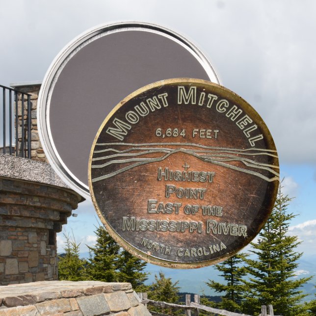 Mount Mitchell Summit Markör Black Mountains NC Magnet (Skapare uppladdad)