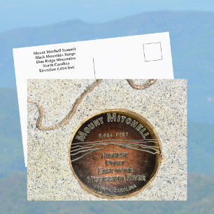 Mount Mitchell Summit Markör Black Mountains NC Vykort
