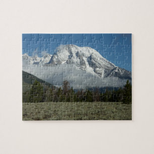 Mount Moran och moln vid Grand Teton Pussel