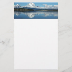 Mount Moran-reflektion vid Grand Teton Brevpapper