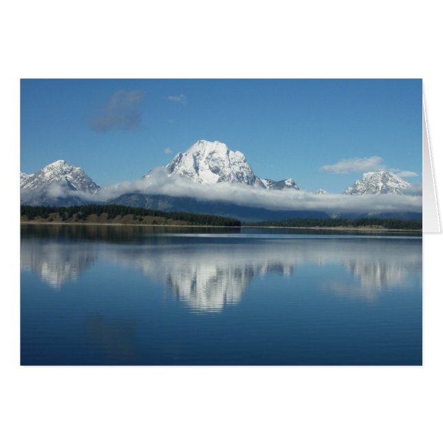 Mount Moran-reflektion vid Grand Teton Hälsningskort (Framsidan Horizontal)