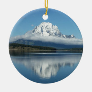 Mount Moran-reflektion vid Grand Teton Julgransprydnad Keramik