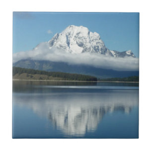 Mount Moran-reflektion vid Grand Teton Kakelplatta