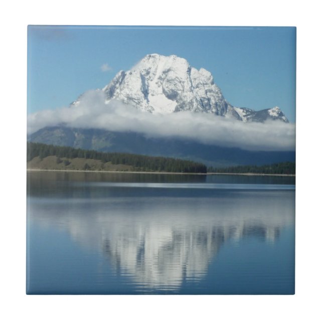 Mount Moran-reflektion vid Grand Teton Kakelplatta (Framsidan)