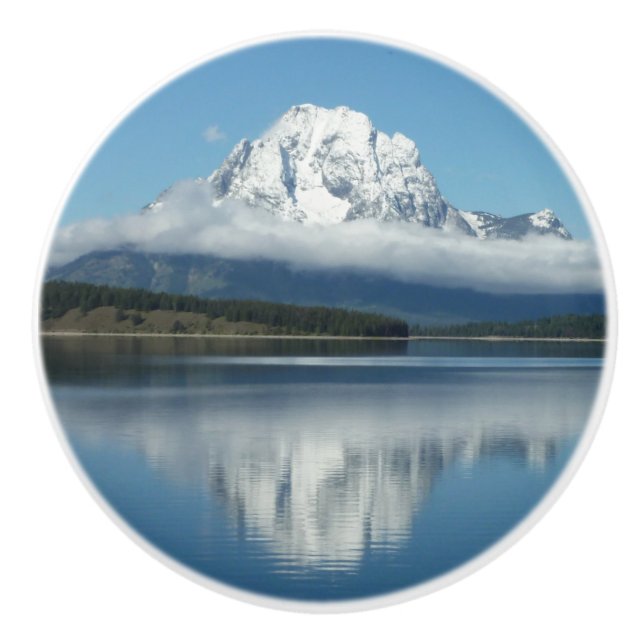 Mount Moran-reflektion vid Grand Teton Knopp (Framsidan)