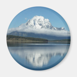 Mount Moran-reflektion vid Grand Teton Magnet