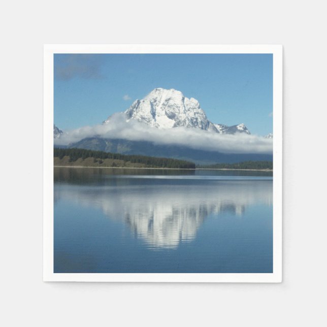 Mount Moran-reflektion vid Grand Teton Pappersservett (Framsidan)