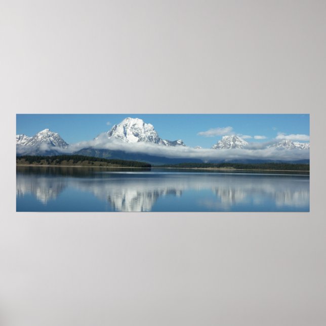 Mount Moran-reflektion vid Grand Teton Poster (Framsidan)