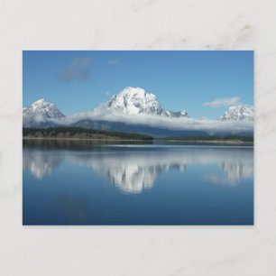 Mount Moran-reflektion vid Grand Teton Vykort