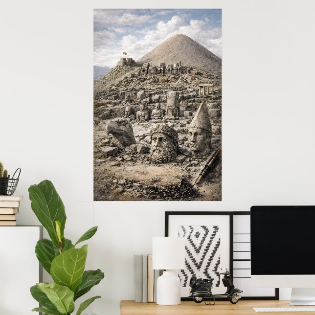 Mount Nemrut-arv – antika statyer från Adıyaman Poster (Hemmakontoret)
