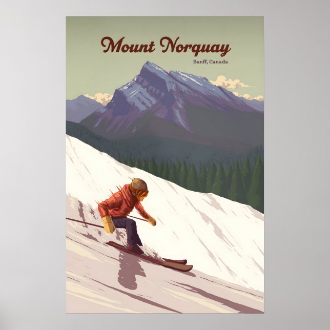 Mount Norquay Banff Kanada Skidort Resa Poster (Framsidan)