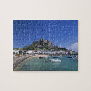Mount Orgueil-slottet och hamnen, Gorey, Jersey Pussel
