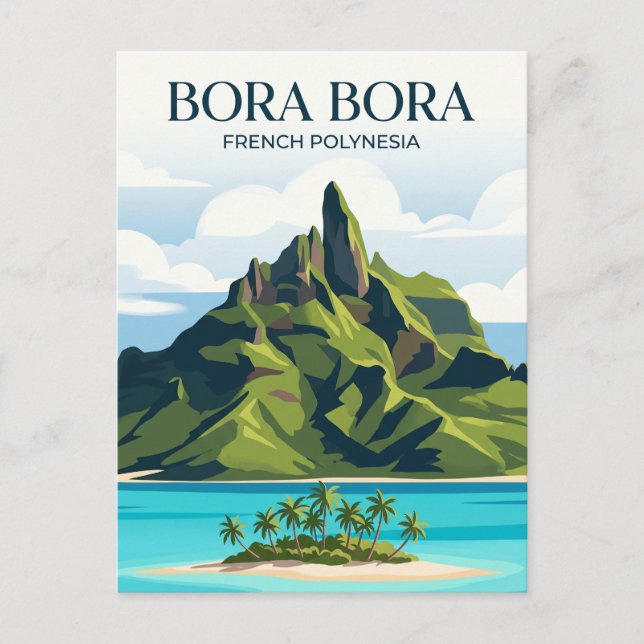Mount Otemanu Franska Polynesien Vykort (Framsida)