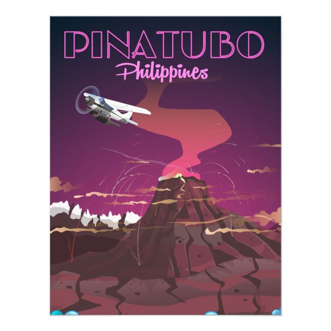 Mount Pinatubo, Filippinerna Fototryck (Framsidan)