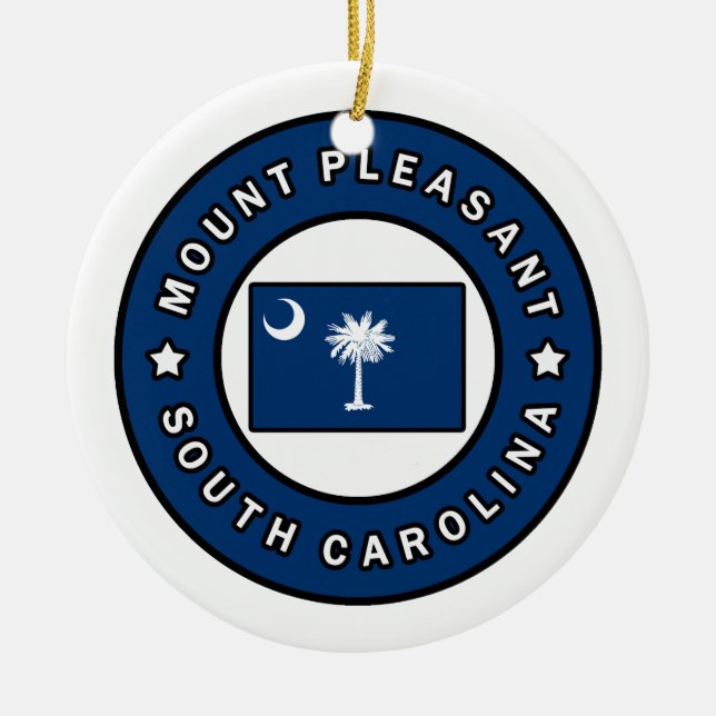 Mount Pleasant South Carolina Julgransprydnad Keramik (Framsidan)