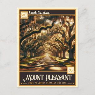 Mount Pleasant, South Carolina VINTAGE Vykort