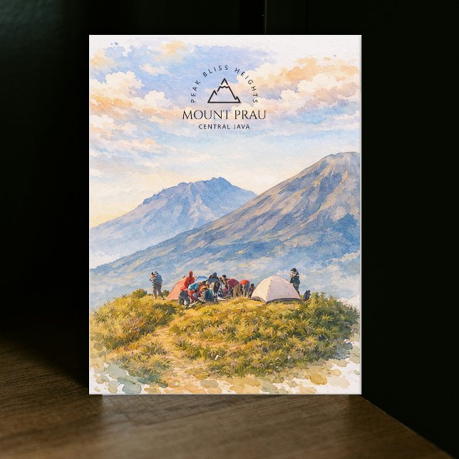 Mount Prau, Central Java |  Äventyrsresor Vykort (Mount Prau, Central Java | Adventure Travel Postcard)