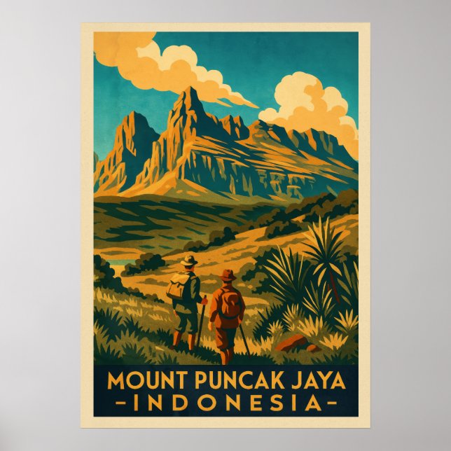 Mount Puncak Jaya Indonesien V01 Poster (Framsidan)