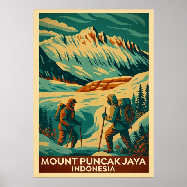 Mount Puncak Jaya Indonesien V02 Poster (Framsidan)
