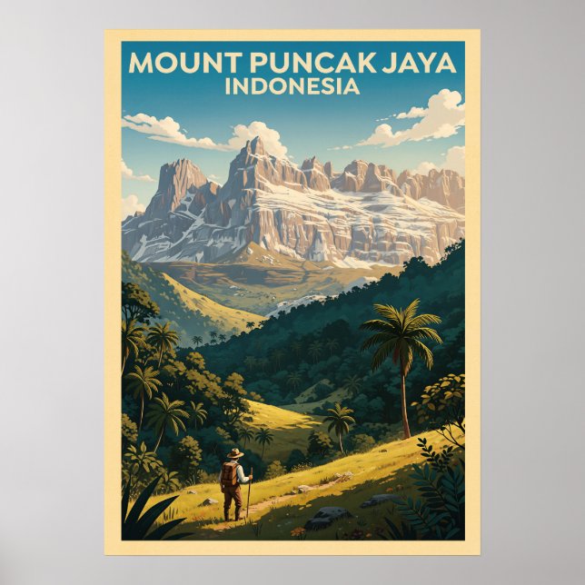 Mount Puncak Jaya Indonesien V03 Poster (Framsidan)