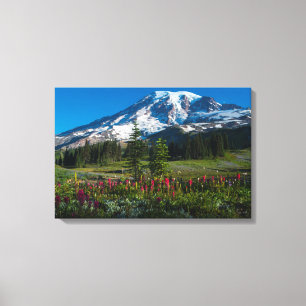 Mount Rainer Wildblommor Canvastryck