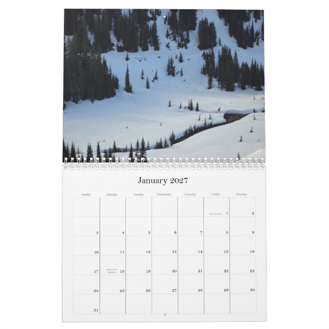 Mount Rainier 2013 kalender (Jan 2027)