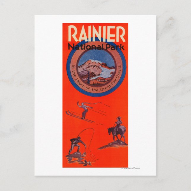 Mount Rainier Advertising Poster Vykort (Framsida)