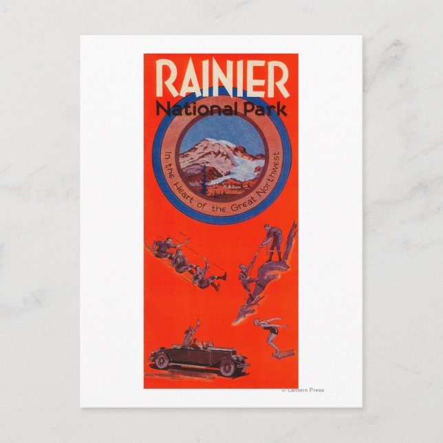 Mount Rainier advertizingaffisch 2 Vykort (Framsida)