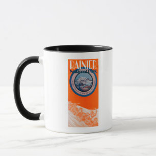 Mount Rainier affisch - Sledding Mugg