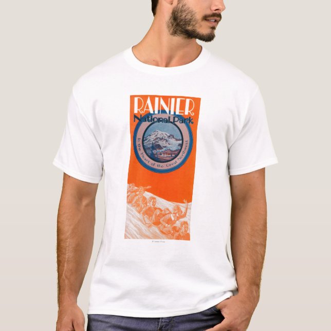 Mount Rainier affisch - Sledding Tee (Framsida)